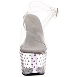 Gennemsigtig 18 cm Pleaser STARDUST-708 H�je H�le Plateau