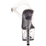 Gennemsigtig 18 cm Pleaser STARDUST-708 H�je H�le Plateau