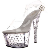Gennemsigtig 18 cm Pleaser STARDUST-708 H�je H�le Plateau