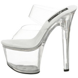 Gennemsigtig 18 cm SKY-302 Plateau H�jh�lede Slipper Dame Sko