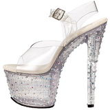Gennemsigtig 18 cm STARDANCE-708 Strass Plateau H�je H�le
