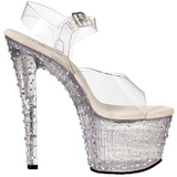 Gennemsigtig 18 cm STARDANCE-708 Strass Plateau H�je H�le