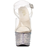 Gennemsigtig 18 cm STARDANCE-708 Strass Plateau H�je H�le