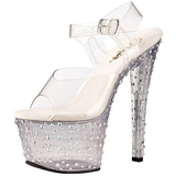 Gennemsigtig 18 cm STARDANCE-708 Strass Plateau H�je H�le