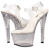 Gennemsigtig 18 cm STARDANCE-708 Strass Plateau H�je H�le