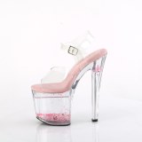 Gennemsigtig 19 cm ENCHANT-708AQ1 glitter plateau sandaler sko