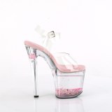 Gennemsigtig 19 cm ENCHANT-708AQ1 glitter plateau sandaler sko