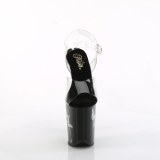 Gennemsigtig 20 cm FLA-NLDG-1 poledance high heels med LED p�re plateau