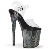 Gennemsigtig 20 cm FLAMINGO-808HCP Hologram plateau high heels sko
