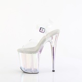 Gennemsigtig 20 cm FLAMINGO-808HT Hologram plateau high heels sko