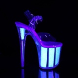 Gennemsigtig 20 cm FLAMINGO-808UVG glitter plateau high heels sko