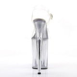 Gennemsigtig 23 cm Pleaser INFINITY-908MG glitter plateau high heels sko