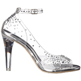 Gennemsigtig Krystal Sten 11,5 cm CLEARLY-430RS h�jh�lede sandaler til kvinder
