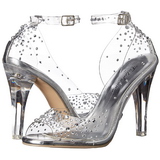 Gennemsigtig Krystal Sten 11,5 cm CLEARLY-430RS h�jh�lede sandaler til kvinder