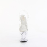 Gennemsigtige 19 cm strass plateau ENCHANT-708RS h�jh�lede plateausandaler