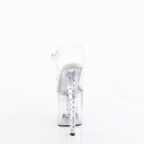 Gennemsigtige 19 cm strass plateau ENCHANT-708RS h�jh�lede plateausandaler