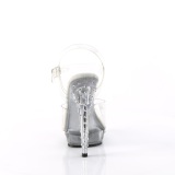 Gennemsigtige sandaler 15 cm SULTRY-608SDT hjhlede sandaler strass plateau