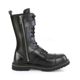 Genuine leather RIOT-12BK demonia boots - unisex steel toe combat boots