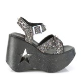 Glitter 13 cm DemoniaCult DYNAMITE-02 lolita sandaler med kilehle