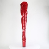 Glitter 20 cm ADORE-3020GP Red thigh high boots with laces high heels