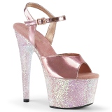 Gold 18 cm ADORE-709LG Glitter Platform High Heels Shoes