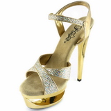 Gold Glitter 16,5 cm Pleaser ECLIPSE-619G Platform Stiletto High Heels