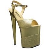 Gold Glitter 20 cm Pleaser FLAMINGO-809-2G High Heels Platform