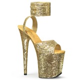 Gold Glitter 20 cm Pleaser FLAMINGO-891LG High Heels Platform