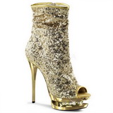 Gold Sequins 15,5 cm BLONDIE-R-1008 Platform Ankle Calf Boots