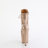 Gold glitter 18 cm high heels ankle boots platform