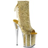 Gold glitter 20 cm FLAMINGO-1018G Pole dancing ankle boots