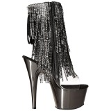 Gr� 18 cm ADORE-1017RSF ankelst�vler til damer med frynser