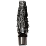 Gr� 18 cm ADORE-1017RSF ankelst�vler til damer med frynser