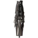 Gr� 18 cm ADORE-1017RSF ankelst�vler til damer med frynser