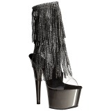 Gr� 18 cm ADORE-1017RSF ankelst�vler til damer med frynser