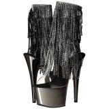 Gr� 18 cm ADORE-1017RSF ankelst�vler til damer med frynser