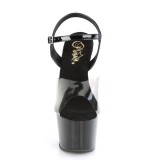 Gr� gennemsigtig 18 cm ADORE-708T-1 h�jh�lede sko - pole dance sko