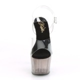 Gr� gennemsigtig 18 cm ADORE-708T h�jh�lede sko - pole dance sko