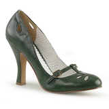 Green 10 cm SMITTEN-20 Pinup Pumps Shoes with Low Heels