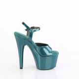 Green 18 cm ADORE-709GP glitter platform sandals shoes