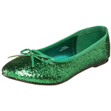 Green STAR-16G glitter flat ballerinas womens shoes