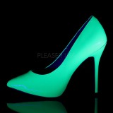 Grøn Neon 13 cm AMUSE-20 spidse pumps med stiletter hæle