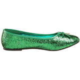 Grøn STAR-16G glitter ballerina sko med flade hæle