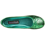 Grøn STAR-16G glitter ballerina sko med flade hæle