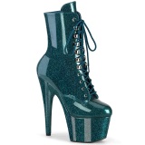Grøn glitter 18 cm kvinder højhælede boots plateau