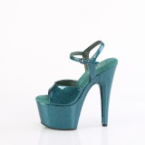 Grønne 18 cm ADORE-709GP glitter plateau sandaler sko