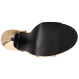 Guld 15 cm DOMINA-108 fetish sandaler med stilethæl