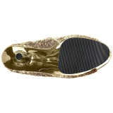 Guld 18 cm ADORE-1008SQ ankelstøvler til damer med pailletter