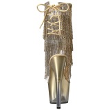 Guld 18 cm ADORE-1017RSFT ankelstøvler til damer med frynser