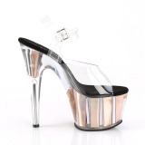 Guld 18 cm ADORE-708HGI Hologram plateau high heels sko